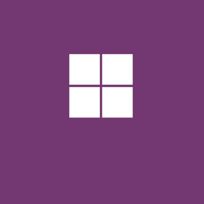 Logo de Windows en color blanco sobre fondo purpura